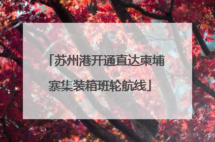苏州港开通直达柬埔寨集装箱班轮航线