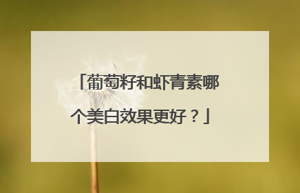 葡萄籽和虾青素哪个美白效果更好？