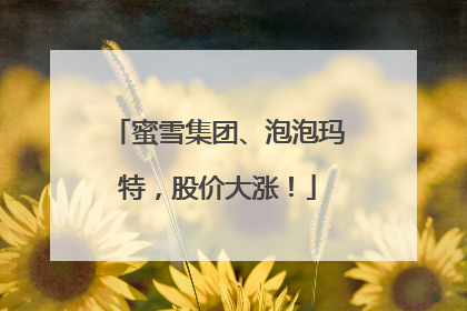 蜜雪集团、泡泡玛特，股价大涨！