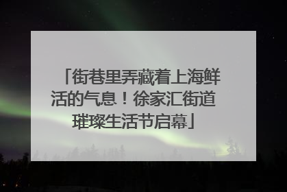 街巷里弄藏着上海鲜活的气息！徐家汇街道璀璨生活节启幕