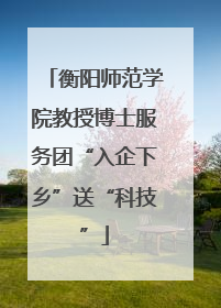 衡阳师范学院教授博士服务团“入企下乡”送“科技”