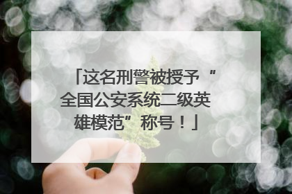 这名刑警被授予“全国公安系统二级英雄模范”称号！