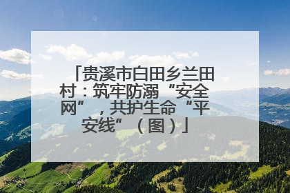 贵溪市白田乡兰田村：筑牢防溺“安全网”，共护生命“平安线”（图）