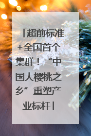 超前标准+全国首个集群！“中国大樱桃之乡”重塑产业标杆