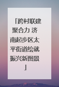 跨村联建聚合力 济南起步区太平街道绘就振兴新图景