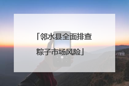 邻水县全面排查粽子市场风险