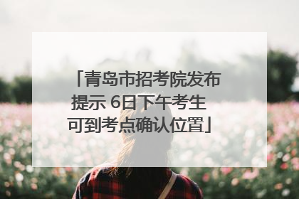 青岛市招考院发布提示 6日下午考生可到考点确认位置