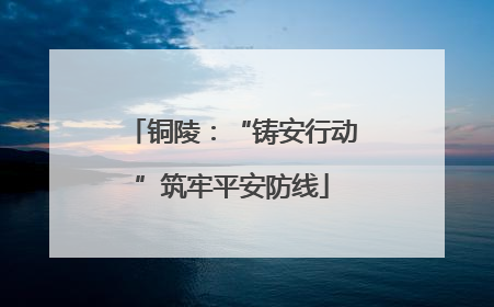 铜陵：“铸安行动”筑牢平安防线