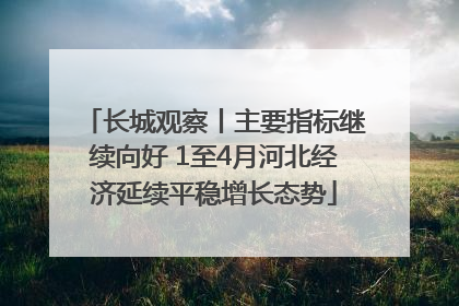 长城观察丨主要指标继续向好 1至4月河北经济延续平稳增长态势