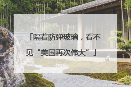 隔着防弹玻璃，看不见“美国再次伟大”