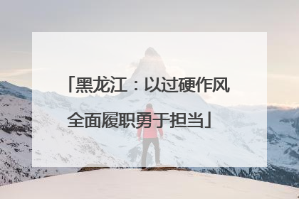 黑龙江：以过硬作风全面履职勇于担当
