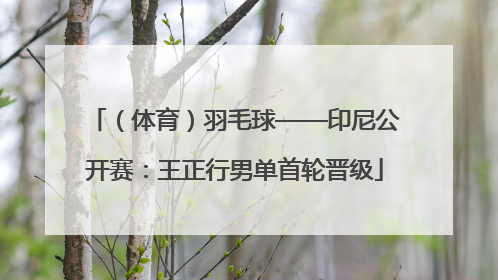 （体育）羽毛球——印尼公开赛：王正行男单首轮晋级