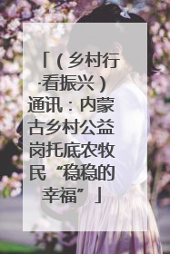 （乡村行·看振兴）通讯：内蒙古乡村公益岗托底农牧民“稳稳的幸福”