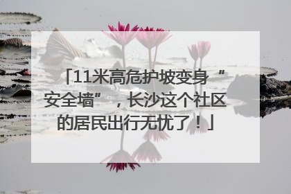 11米高危护坡变身“安全墙”，长沙这个社区的居民出行无忧了！