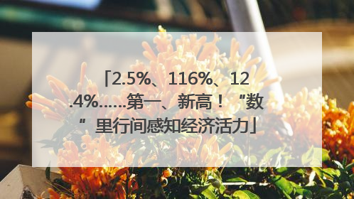 2.5%、116%、12.4%……第一、新高！“数”里行间感知经济活力