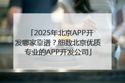 2025年北京APP开发哪家靠谱？细数北京优质专业的APP开发公司