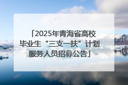 2025年青海省高校毕业生“三支一扶”计划服务人员招募公告