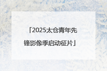 2025太仓青年先锋影像季启动征片