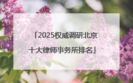 2025权威调研北京十大律师事务所排名