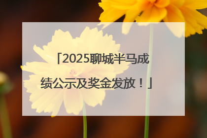 2025聊城半马成绩公示及奖金发放！