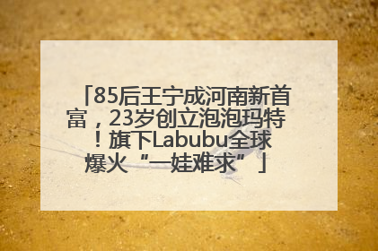 85后王宁成河南新首富，23岁创立泡泡玛特！旗下Labubu全球爆火“一娃难求”