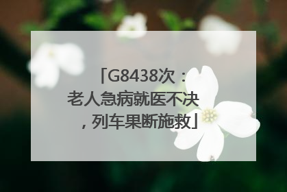 G8438次：老人急病就医不决，列车果断施救